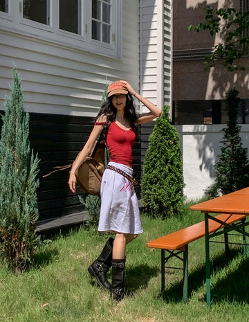 Amiri strap ribbed U-neck sleeveless